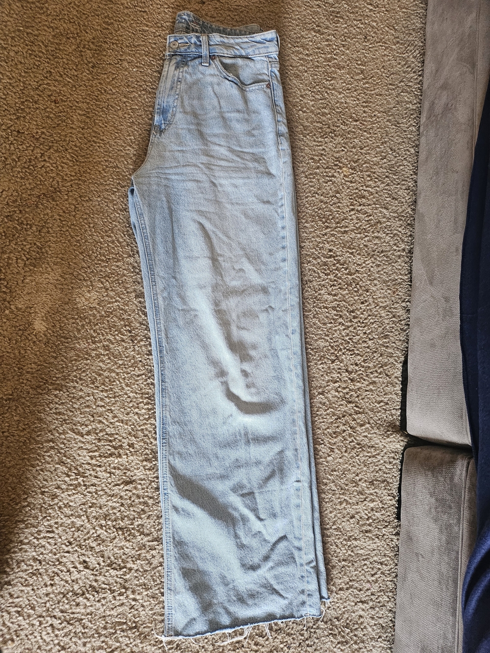 Old Navy Light Blue Extra High-Rise Curvy Wide Leg Jeans